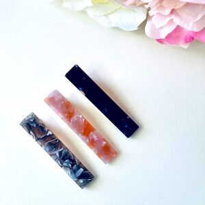 Acrylic Bar Hair Barrette Clips for Women’s Set of 3 Pcs.